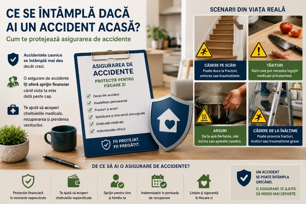 Ce se întâmplă dacă ai un accident acasă? Cum te protejează asigurarea de accidente