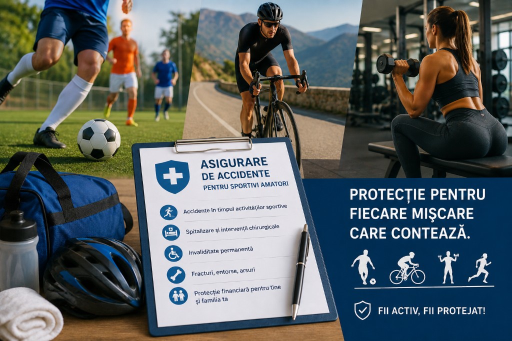 Asigurare de accidente pentru sportivi amatori: fotbal, ciclism, fitness și alte activități