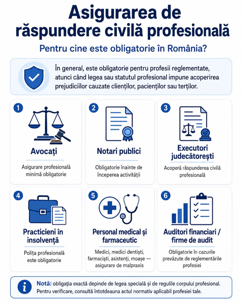 Asigurarea de răspundere civilă profesională — pentru cine este obligatorie în România