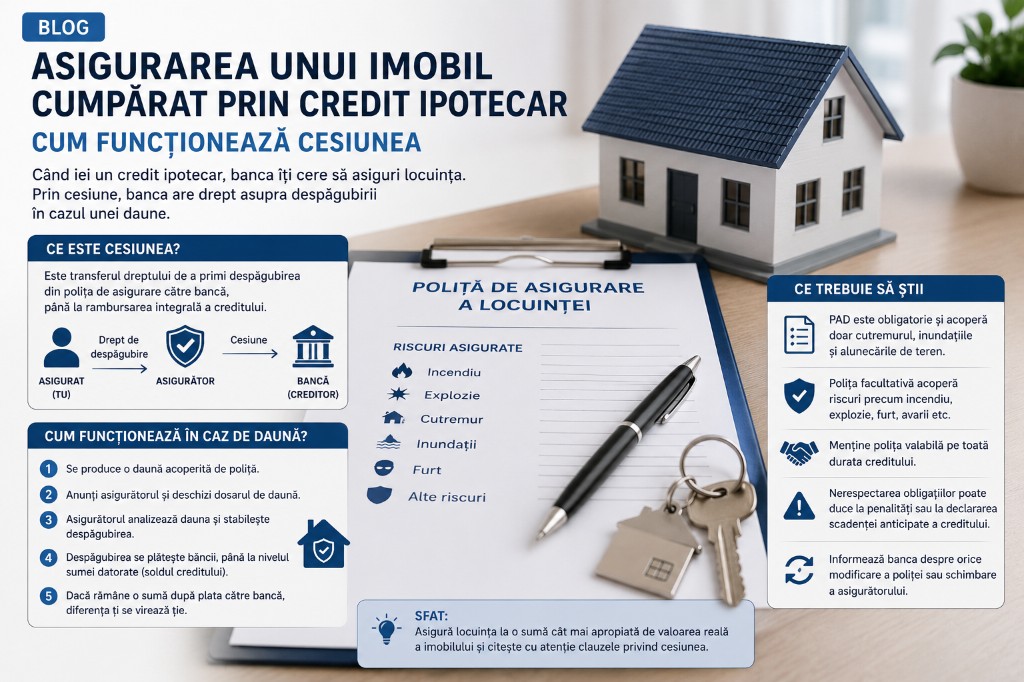 Asigurarea unui imobil cumpărat prin credit ipotecar — cum funcționează cesiunea