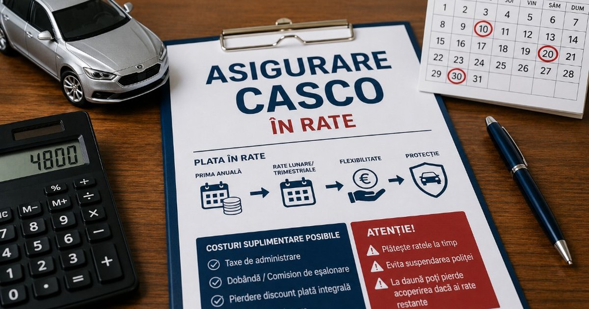 CASCO în rate — cum funcționează și ce costuri suplimentare implică