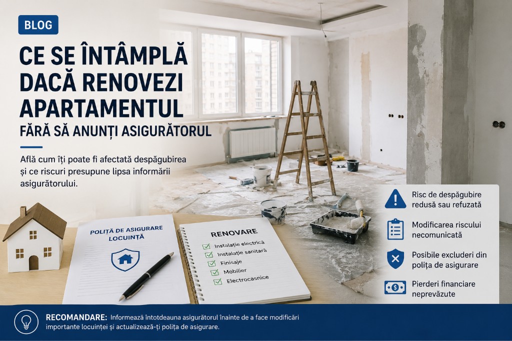 Ce se întâmplă dacă renovezi apartamentul fără să anunți asigurătorul