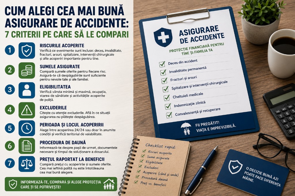 Cum alegi cea mai bună asigurare de accidente: 7 criterii pe care să le compari
