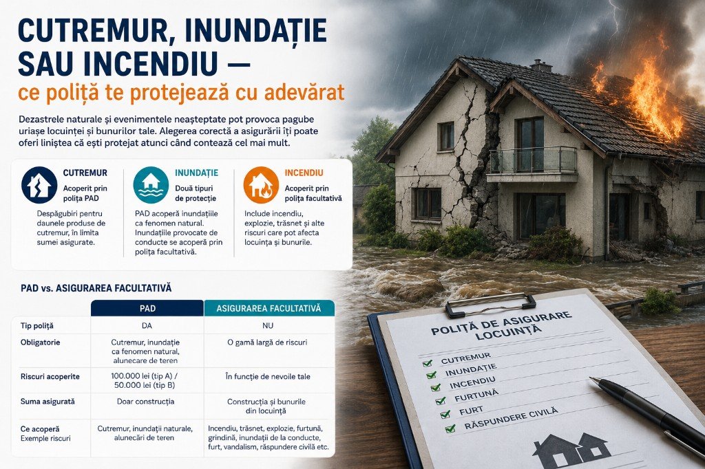 Cutremur, inundație sau incendiu — ce poliță te protejează cu adevărat